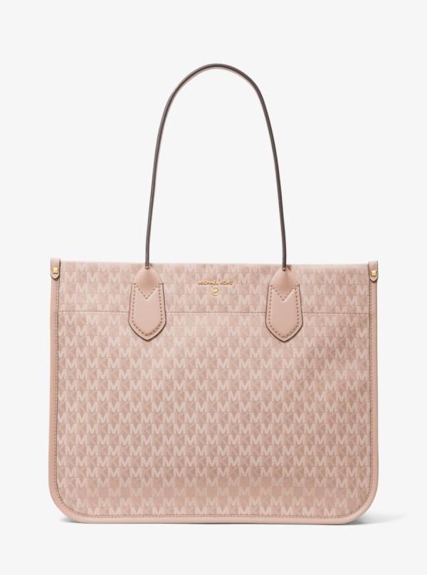 Damske Prenosná Taška Michael Kors Heidi Large Logo Jacquard Ruzove Biele - Kabelky Michael Kors Levně | QBZTI-5619